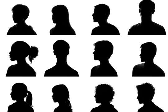 Silhouettes of people's profiles