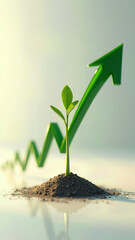Sprouted seed becoming symbol of uptrend.