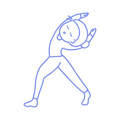 요가와 필라테스의 동작을 하고 있는 여자 일러스트