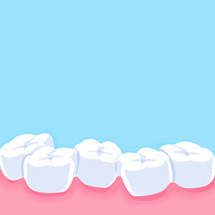 Crowding teeth - Text box banner (square) illustration vector design. Dental care concept.