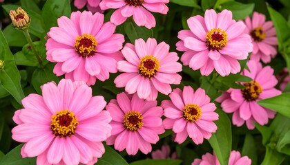 Close-up of pink Zinnia flowers