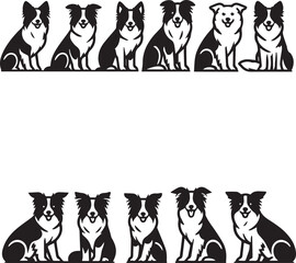 Border Collie Dog Vector – Silhouette 