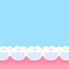 Normal teeth - Text box banner (square) illustration vector design. Dental care concept.