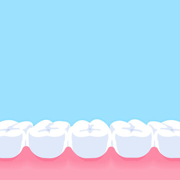 Normal teeth - Text box banner (square) illustration vector design. Dental care concept.