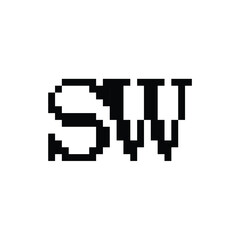 Fototapeta premium SW monogram logo design letter text name symbol monochrome logotype alphabet character simple logo