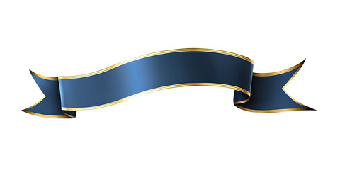 Elegant dark blue ribbon with gold trim
