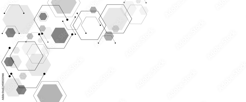 Poster vector hexagons pattern. geometric abstract background with simple hexagonal elements. medical, tech