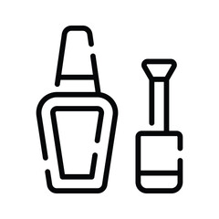 Grab this outline style icon of nail polish bottle