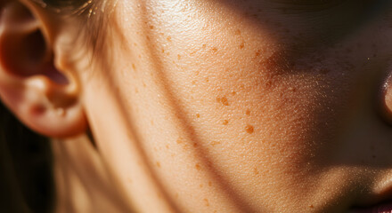 Fototapeta premium Freckled Cheeks in Sunlight