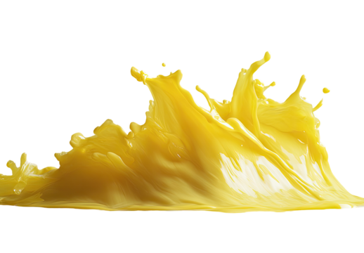 Explosive splash of yellow liquid