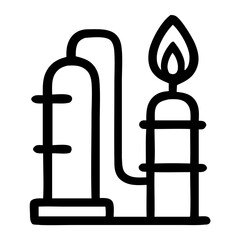 Fototapeta premium Simple Line Illustration Chemical Reaction Distillation Process Science Equipment