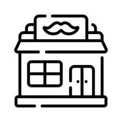 A captivating outline icon of classic barber shop