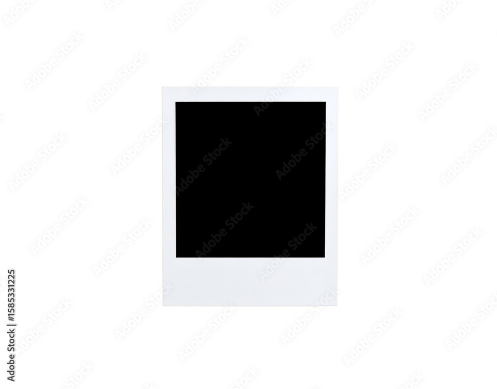 Poster white polaroid frame with textured bottom border on black background 1.
