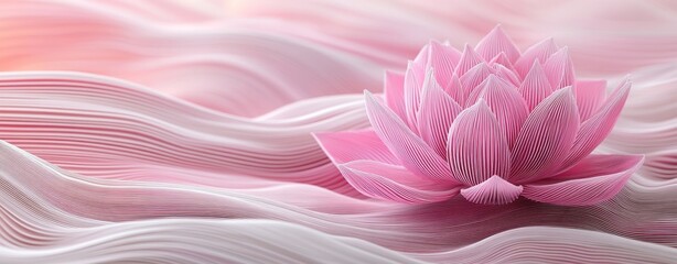 The idea for a lotus floral abstract background centers around a gorgeous pink lotus flower set against a backdrop of delicate, wavy pink patterns