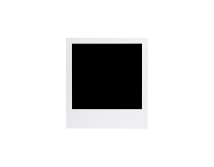 Classic White Polaroid Frame with Rectangular Border and Square Image Area.