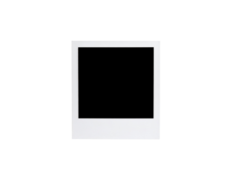 Classic White Polaroid Frame with Rectangular Border and Square Image Area. - Powered by Adobe