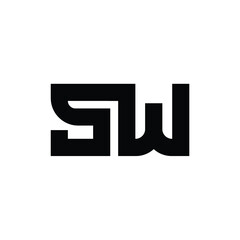 SW monogram logo design letter text name symbol monochrome logotype alphabet character simple logo