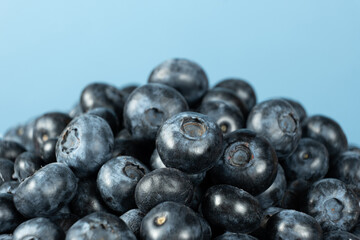 Blueberry Pile Macro Background. Healthy Vegan Superfood.