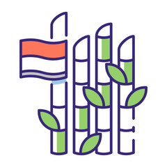 This Bamboo icon is suitable for Indonesia Independence Day, etc