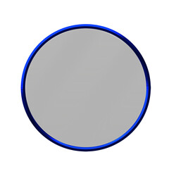 Minimalist Round Wall Mirror with blue Border
