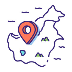 This Kalimantan island icon is suitable for Indonesia Independence Day, etc