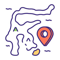 This Sulawesi island icon is suitable for Indonesia Independence Day, etc