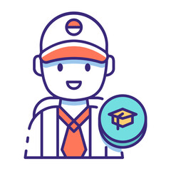 This Student (boy) icon is suitable for Indonesia Independence Day, etc