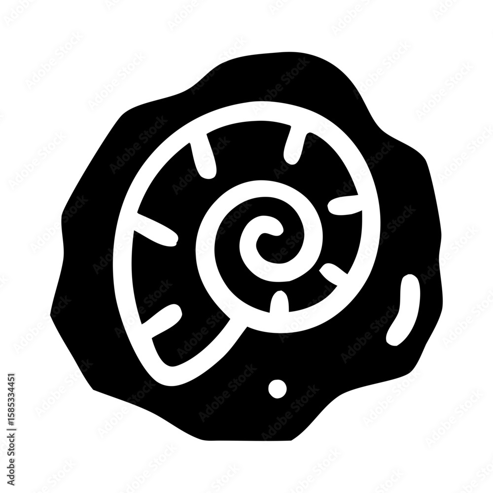 Poster outline handdrawn detailed shell shape icon element design