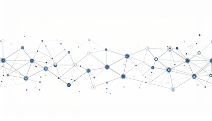 Abstract network connection background with blue and white nodes and lines. Digital technology concept.