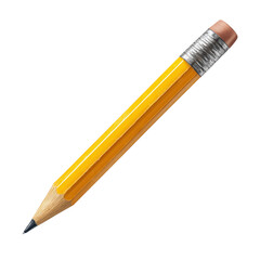 Pencil with eraser and shading, isolated on transparent background