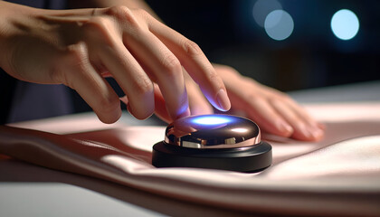 Macro View of a Hand Using a Burnishing Tool on Silk Fabric