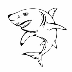 shark cartoon isolated on white