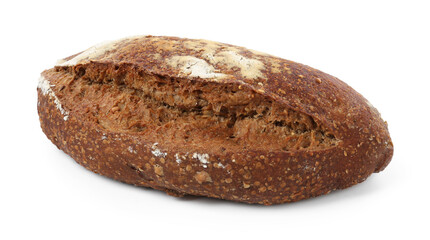 Loaf of rye bread isolated on white