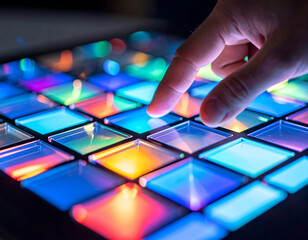 Close-Up of Colorful Glass Prisms Creating Stunning Light Effects