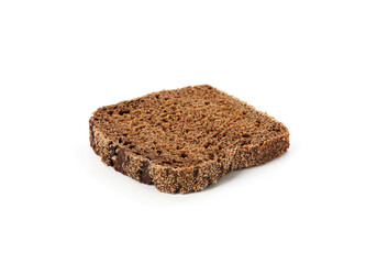 Slice of rye bread isolated on white