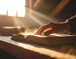 Extreme Close-Up of a Single Dust Particle Drifting in Sunbeam