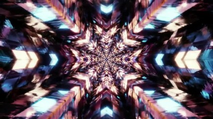 Abstract kaleidoscopic design with vibrant colors and geometric patterns. - Powered by Adobe