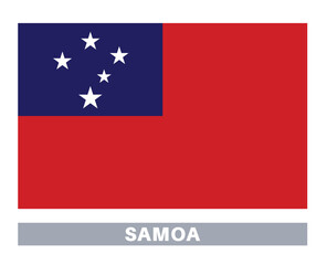 Flag of samoa. Flag icon. Standard colors. Standard size. Rectangular flag.