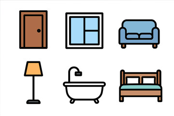 Vector Illustration of Home Essentials Icons Set