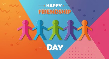 Celebrating the bonds of friendship on a vibrant Happy Friendship Day card with colorful paper