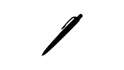 Minimalist ballpoint pen silhouette