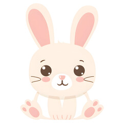 Adorable Cream Bunny Sitting