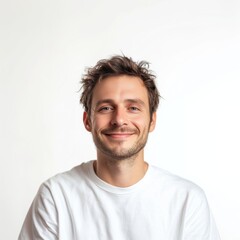 Obraz premium Portrait of a smiling man background happy smile.