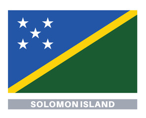 Fototapeta premium Flag of solomon island. Flag icon. Standard colors. Standard size. Rectangular flag.