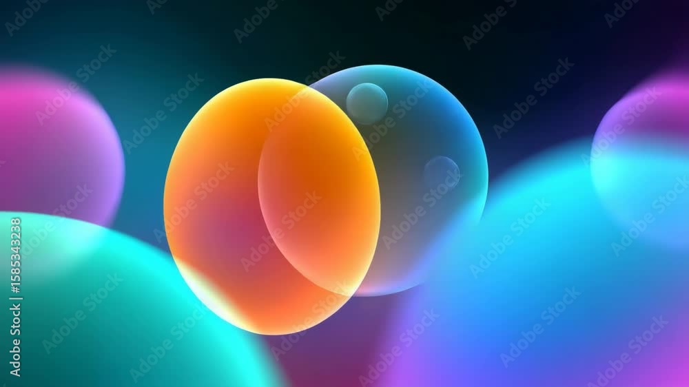 Aufkleber a colorful image of bubbles in the sky. the bubbles are of different colors and sizes, and they are 