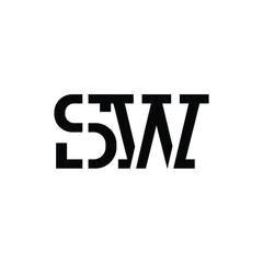 Obraz premium SW monogram logo design letter text name symbol monochrome logotype alphabet character simple logo