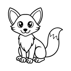 Adorable Baby Fox with Big Eyes - Charming Vector Illustration for Children's Themes