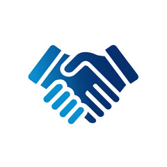 Obraz premium Simple handshake icon in blue tones, isolated on transparent background