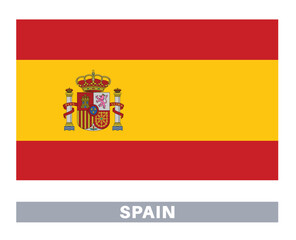 Flag of spain . Flag icon. Standard colors. Standard size. Rectangular flag.