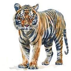 Obraz premium A tiger illustration watercolor wildlife.